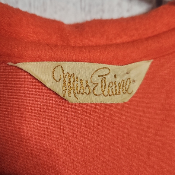 Vintage 70s Groovy Miss Elaine Orange Wide Leg Jumpsuit - Picture 9 of 9